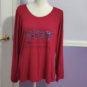 Steve Madden Burgundy Long Sleeve Crossed Back Graphic Sweater Athleisure